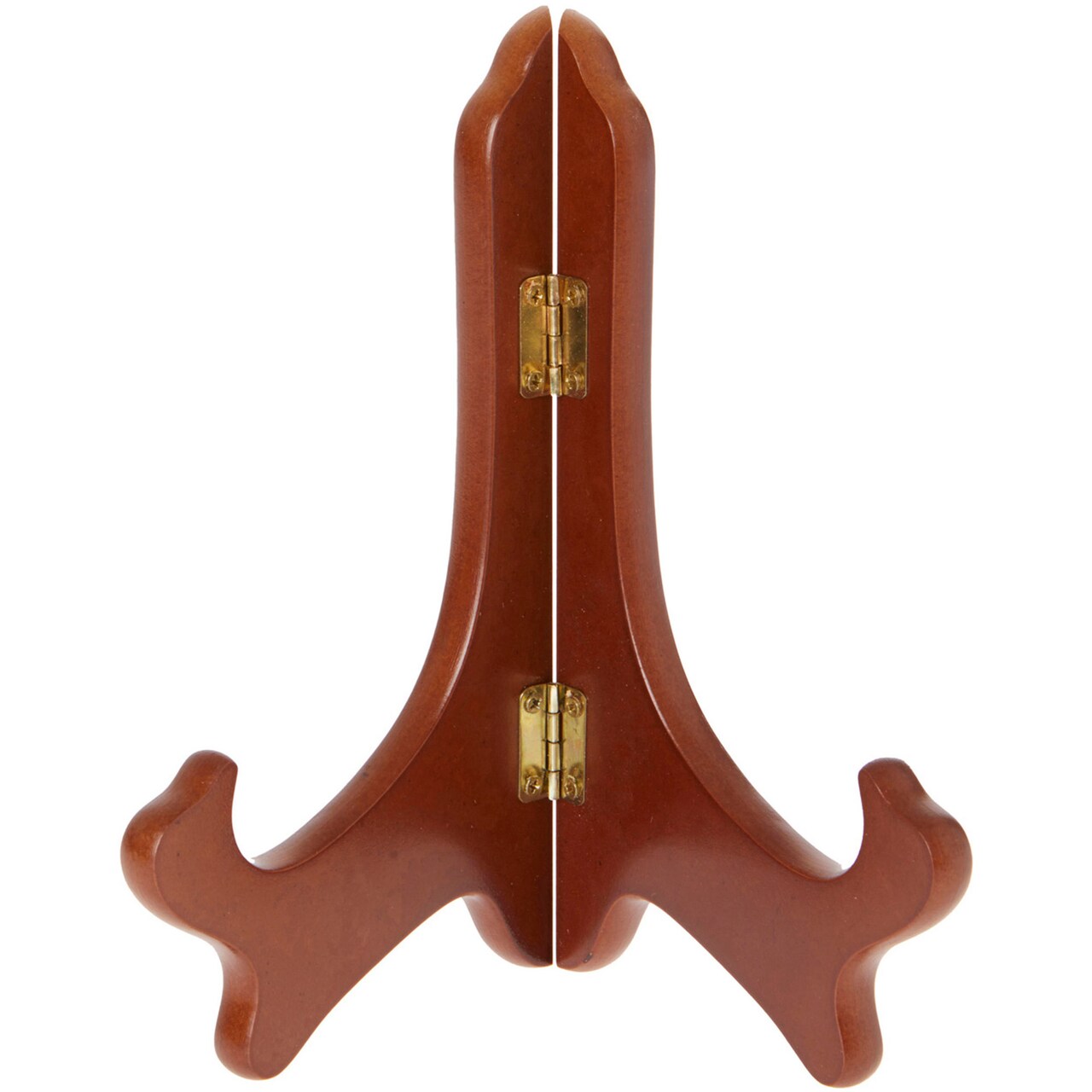 Bard's Hinged Walnut MDF Wood Plate Stand, 7" H x 6" W x 4.25" D (For 7" - 9" Plates)